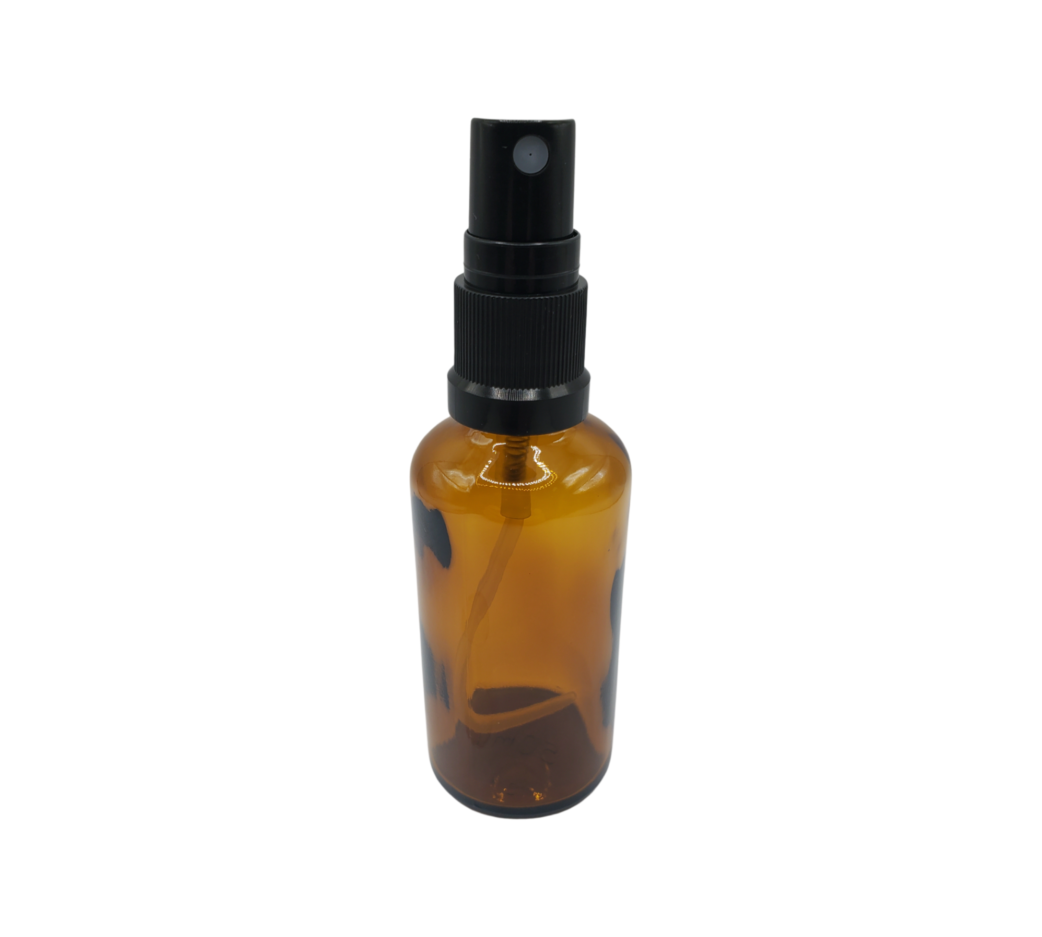 Bouteille en verre ambre 50ml vaporisateur noir