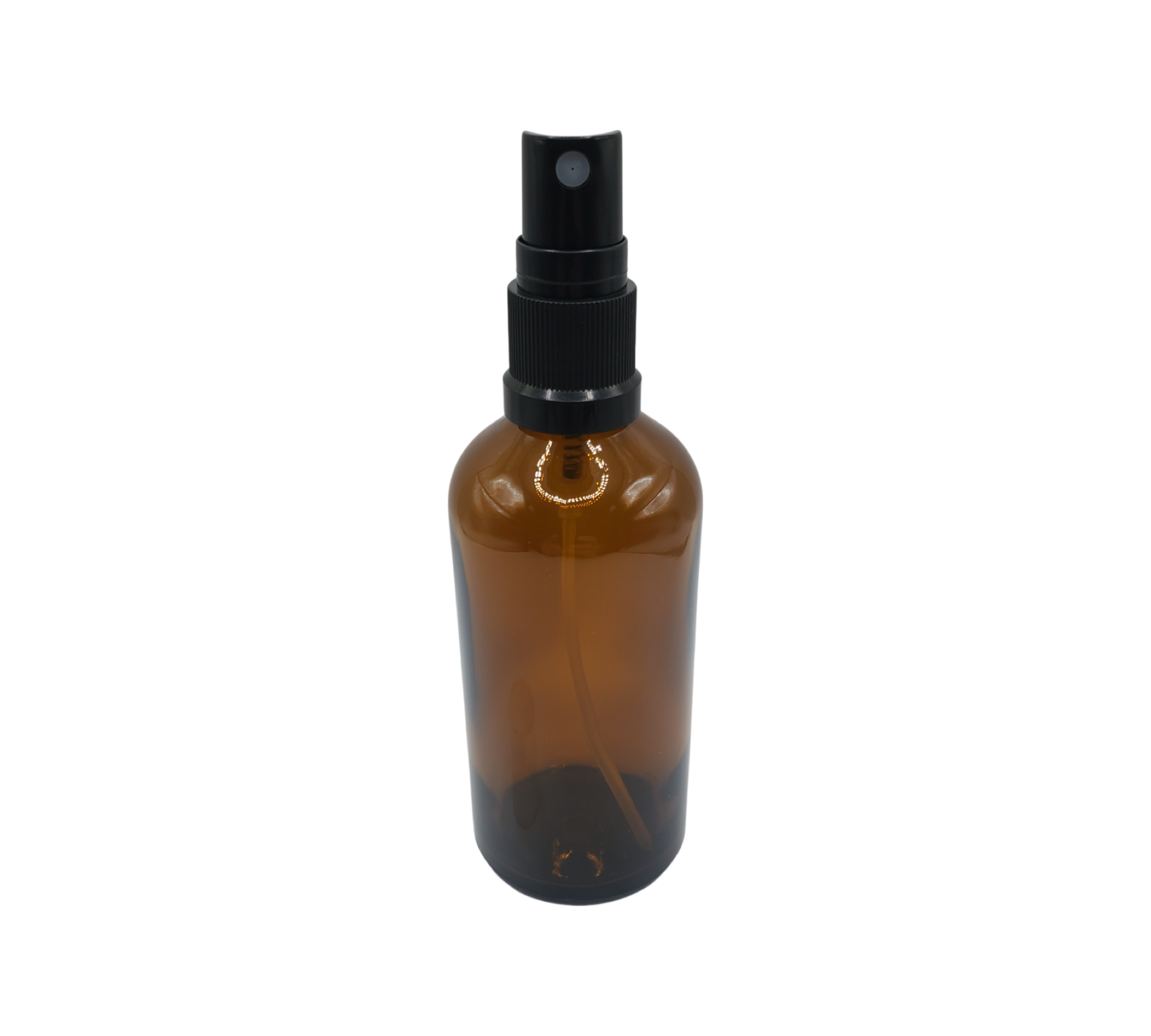 Bouteille en verre ambre 100ml vaporisateur noir