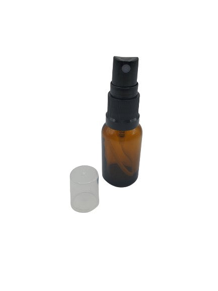 Bouteille en verre ambre 15ml vaporisateur noir