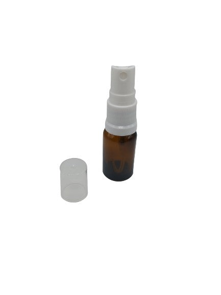 Bouteille en verre ambre 10ML vaporisateur blanc