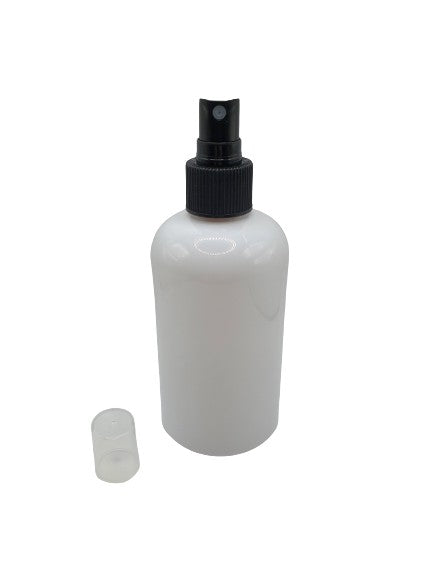 Bouteille blanche 240ml vaporisateur noir