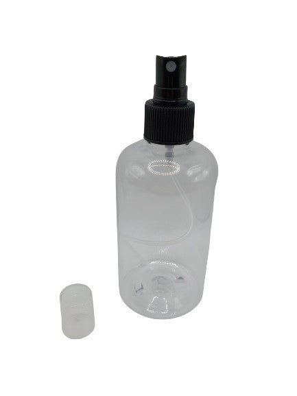 Bouteille transparente 240ml / 8oz vaporisateur noir