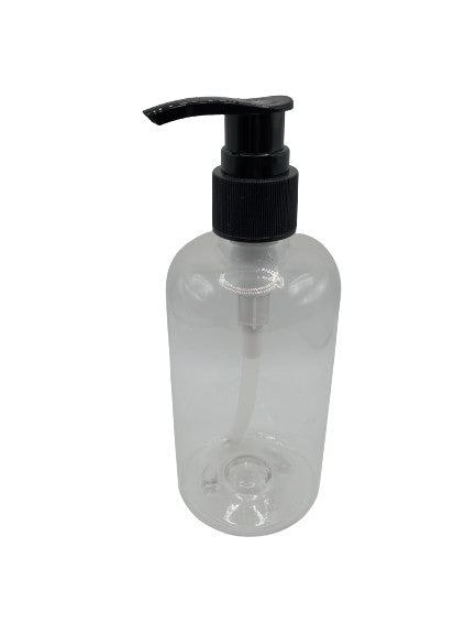 Bouteille transparente 240ml pompe noire