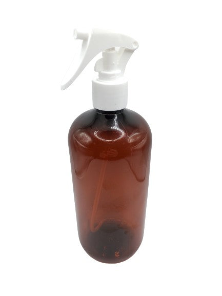 Bouteille ambre 500ml vaporisateur à gâchette blanche