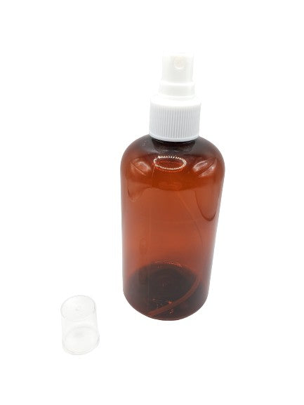 Bouteille ambre 240ml vaporisateur blanc